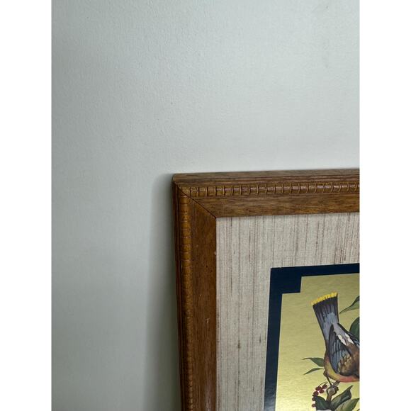 Vintage "Birds on Dogwood" Framed & Signed Print William J. Whiteside Gold Foil - Picture 7 of 10